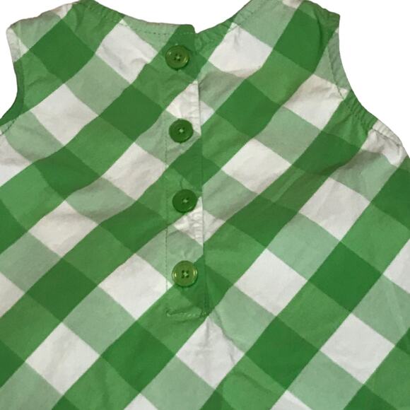 Carters Outfit Green Gingham Print Sundress Hot Pink Long Sweater Girls Size 4 - Picture 4 of 11